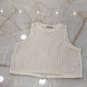 Alice + Olivia White Knit Crop Top